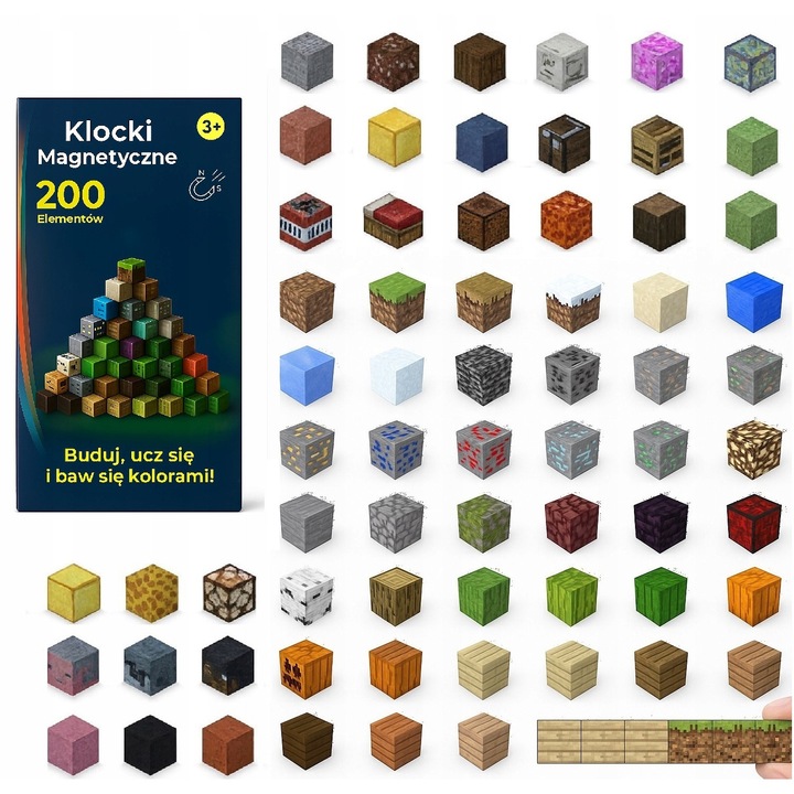 Комплект за конструиране, 150 елемента, магнитни кубчета, творческо обучение, 20x20 мм, за деца 3+