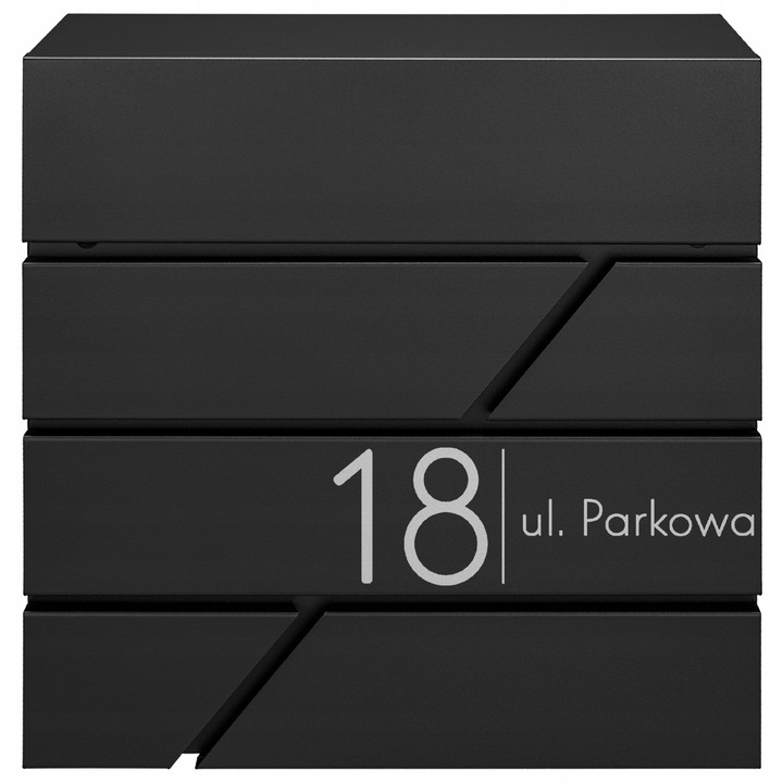 Cutie postala M-TEC Modern, neagra, 37x37x10,5cm, cu suport pentru ziare, set montaj inclus