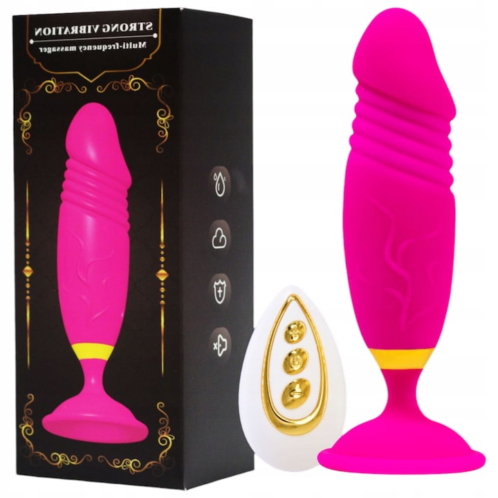 Anális vibrátor tartóval, GDD, 10 rezgésmód, rózsaszín, 13,5 cm