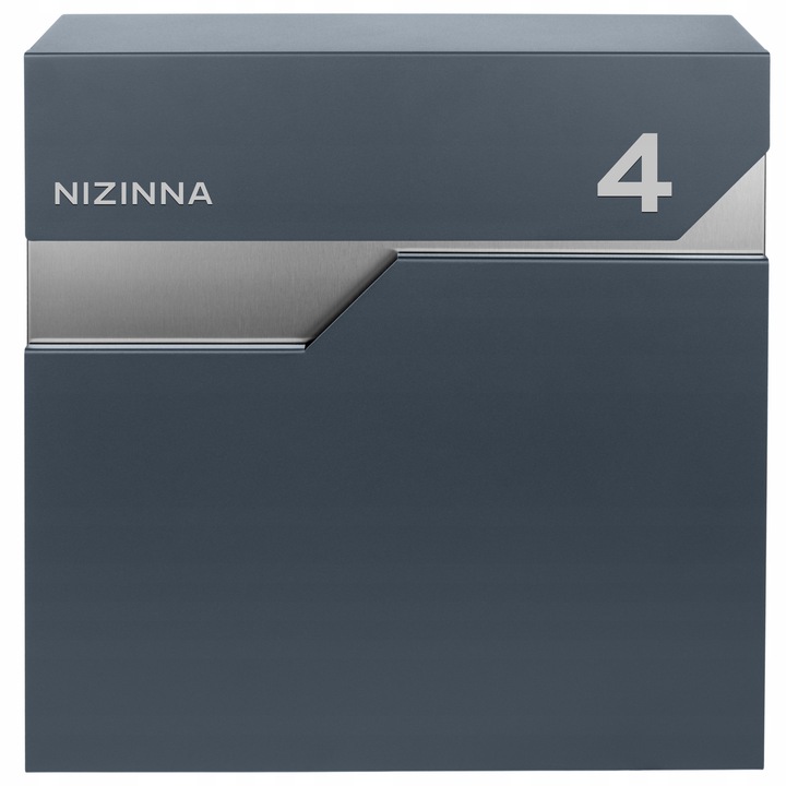 Cutie postala M-TEC DUO, antracit, 36x37x10cm, cu suport pentru ziare, personalizata cu adresa