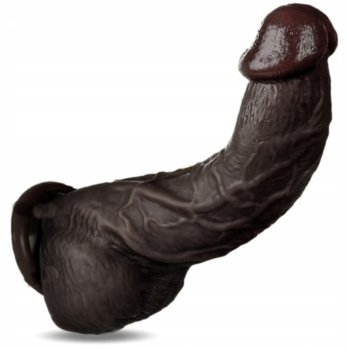 Dildó tapadókoronggal, GS, XXL, 22cm, fekete