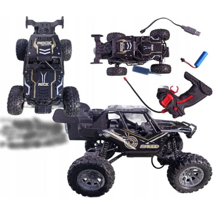 Távirányítós Integral Monster Truck, fém, füsteffektek, 20x13x13cm, 6+ éves gyermekeknek