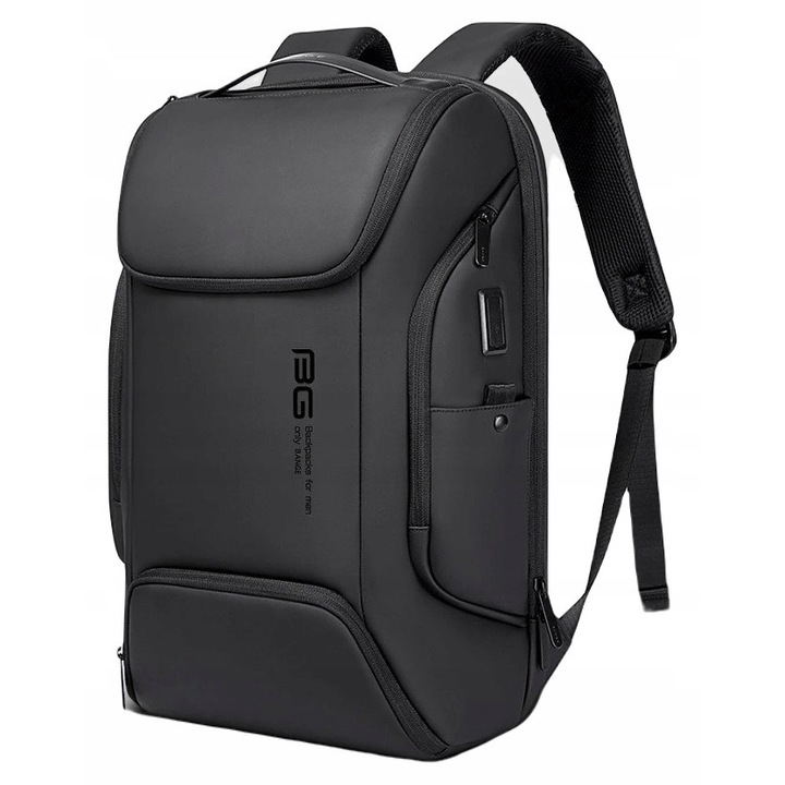 Rucsac laptop Bange, 17,3'', waterproof, cu port USB, negru, 30-38l
