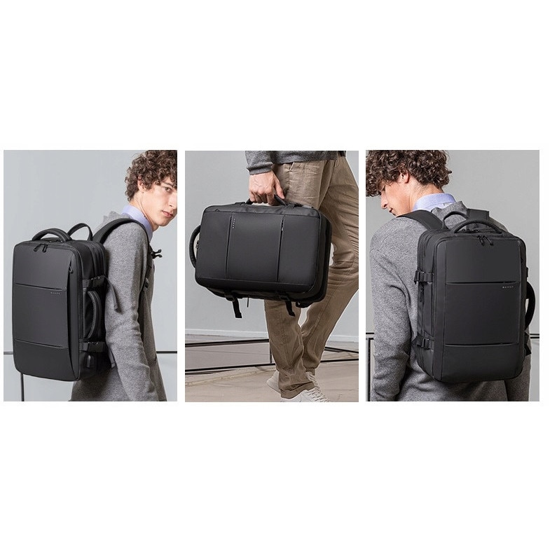 Rucsac turistic Bange, extins, waterproof, 17.3", negru, 55x38x29cm
