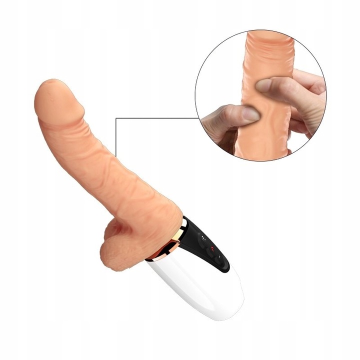 Vibrátor Ero-Bull, toló vibrátor, 7 mozgásfunkció, 7 rezgésfunkció, -, 28,1x3,7cm