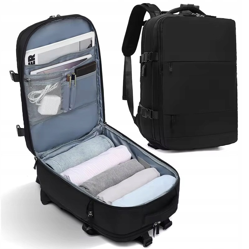 Rucsac calatorie cu USB, compartiment pentru incaltaminte, 40x25x20 cm, impermeabil, pentru laptop de pana la 14 inch