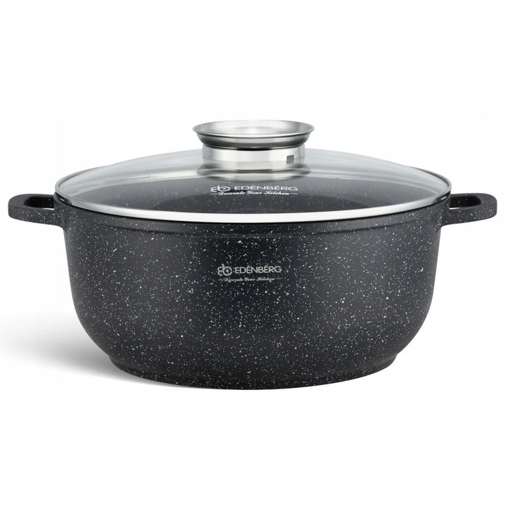 Garnet 26cm, marmura, 5,6l, pentru gatit si coacere, compatibil cu plite electrice, gaz, ceramice si inductive