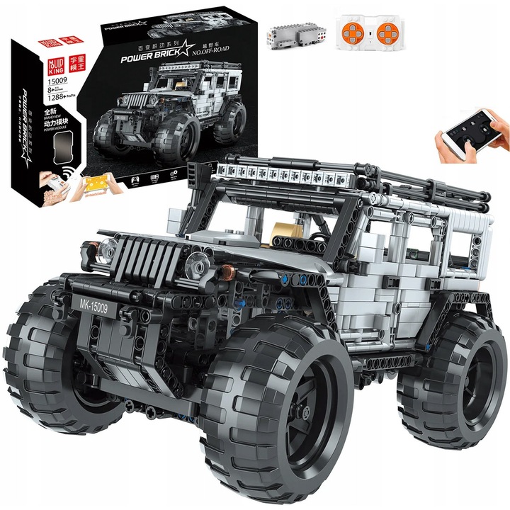 Set de constructie Mould King 15009, masina off-road, 1288 elemente, 18,30x17,00x34,50cm