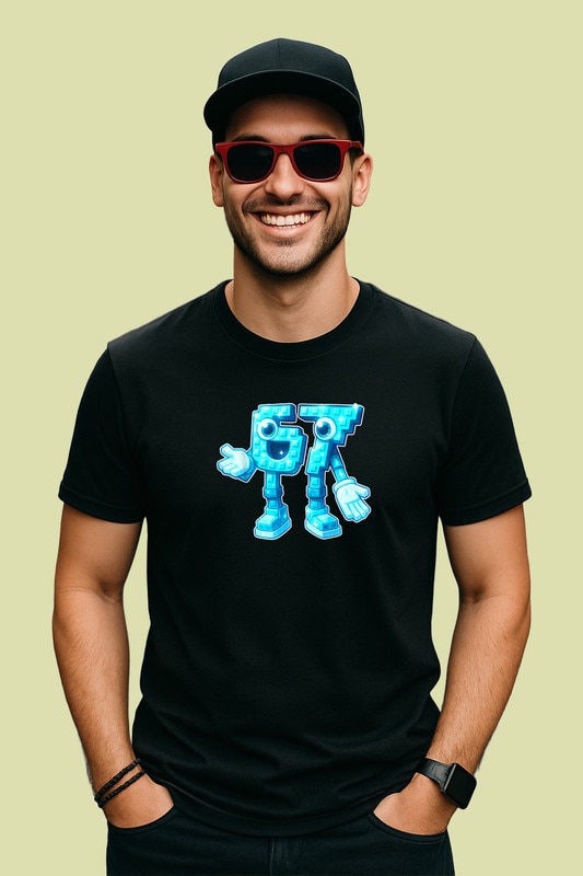 Tricou SIX SEVEN 67 Robot Crystal Blue, Barbat, 100% Bumbac, Cri