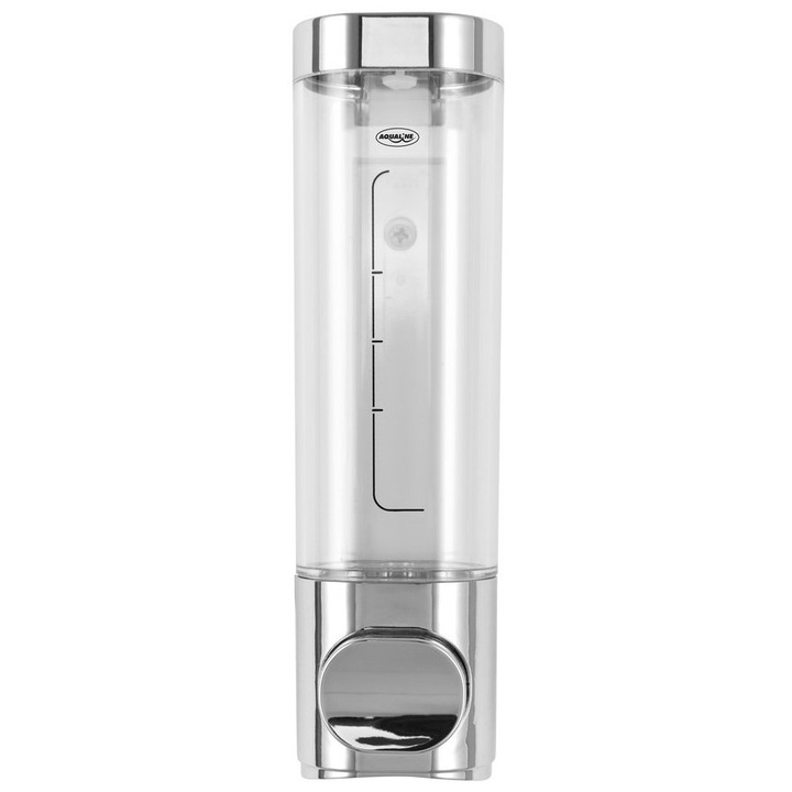 Dispenser de sapun Aqualine, crom, 250ml, 70x205x58mm, set montaj inclus