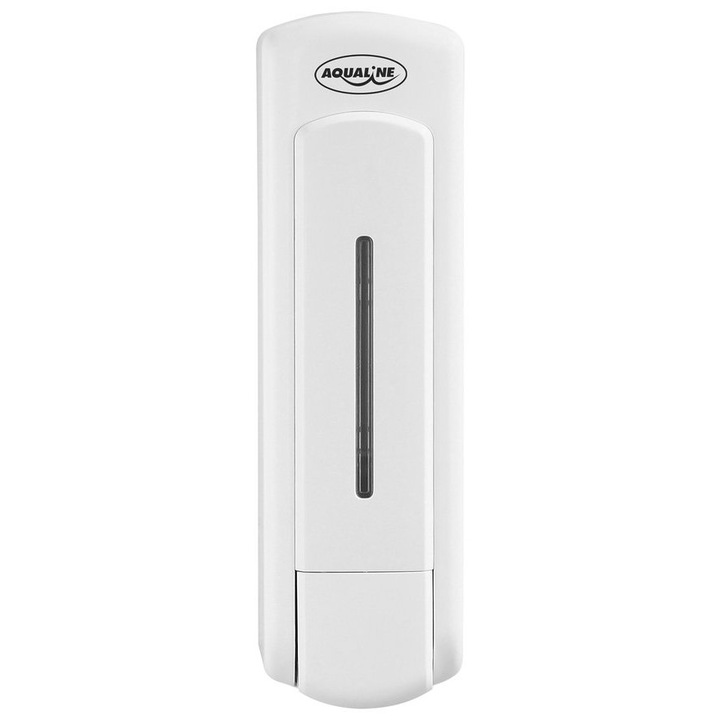 Dispenser de sapun Aqualine, 350ml, alb, 60x210x75mm, set montaj inclus