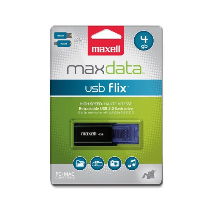 Memorie USB MAXELL FLIX, USB 2.0, 4GB, Negru