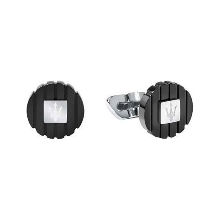 Férfi mandzsettagomb Maserati, fekete, 1cm