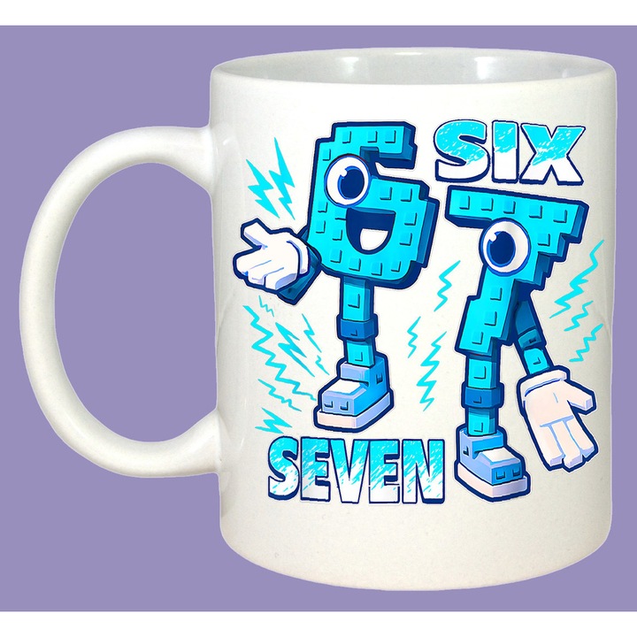 Cana SIX SEVEN 67 Om De Zapada Craciun 2, Sarbatori, Cadou, 100% Ceramica, Cri-Flo, Culoare Alb, 330 ml