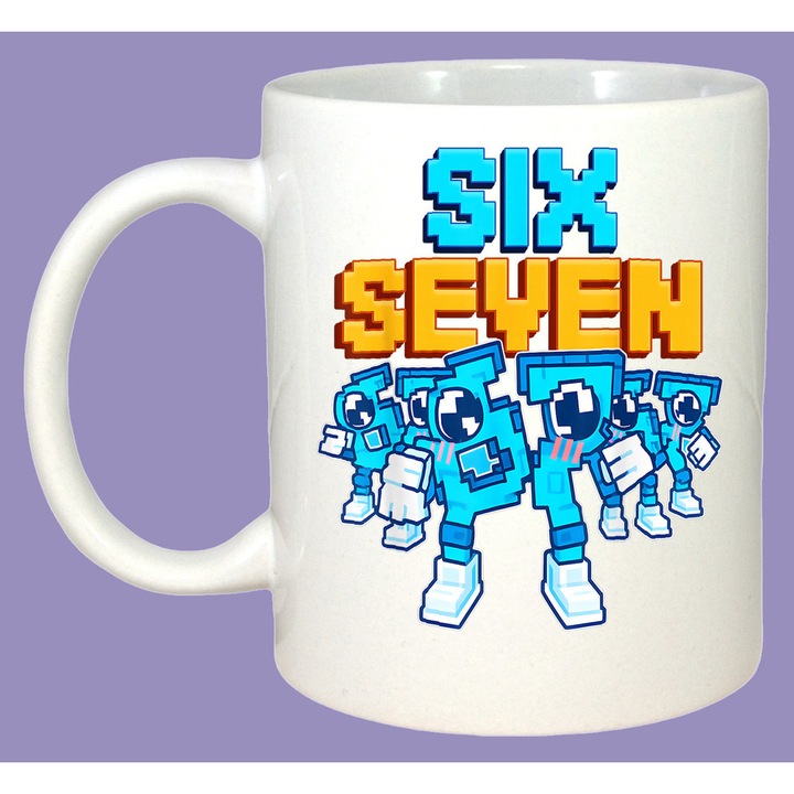 Cana SIX SEVEN 67 Bomboane Festive, Sarbatori, Cadou, 100% Ceramica, Cri-Flo, Culoare Alb, 330 ml