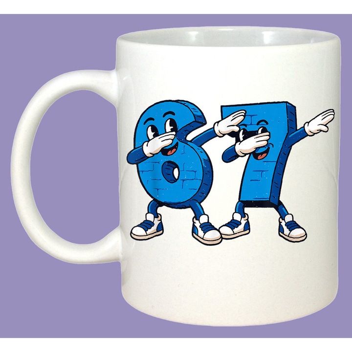 Cana SIX SEVEN 67 Mana Horror Dark, Sarbatori, Cadou, 100% Ceramica, Cri-Flo, Culoare Alb, 330 ml