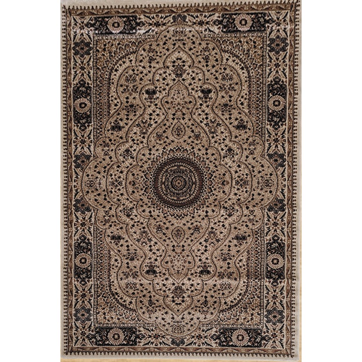 Килим Модел Ветро 5504, Размер 67 x 120 см, Бежов, Височина на влакното 12 мм, Антиалергичен, Полипропилен, Хол, Спалня, Трапезария, Офис 67 x 120