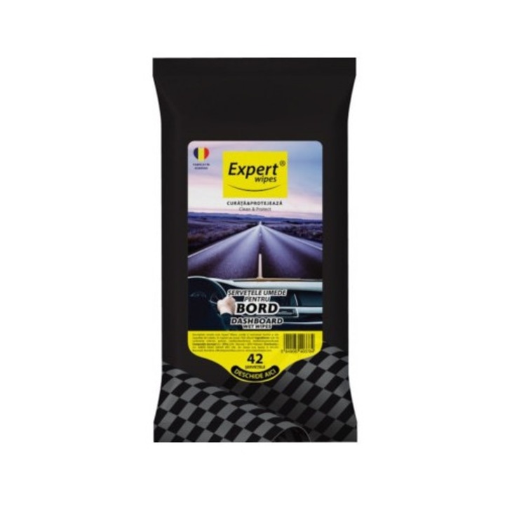 Autóápoló Törlőkendők Műszerfalhoz, 42 darab, Expert Wipes
