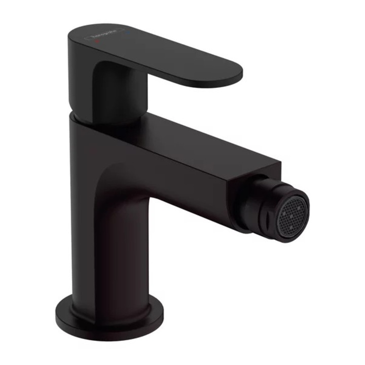 Baterie bideu Hansgrohe Rebris S negru mat cu ventil Pop-Up