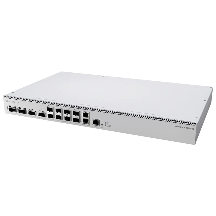 Суич Mikrotik CRS812-8DS-2DQ-2DDQ-RM, 2xLAN, 2x10GB/s, SFP 12, Rack