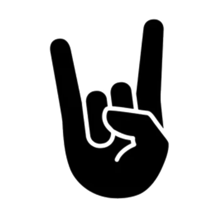 Sticker auto decorativ ''Rock hand'', 26 cm, negru