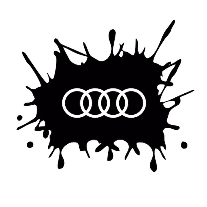 Sticker auto decorativ Splash Audi, 26 cm, negru