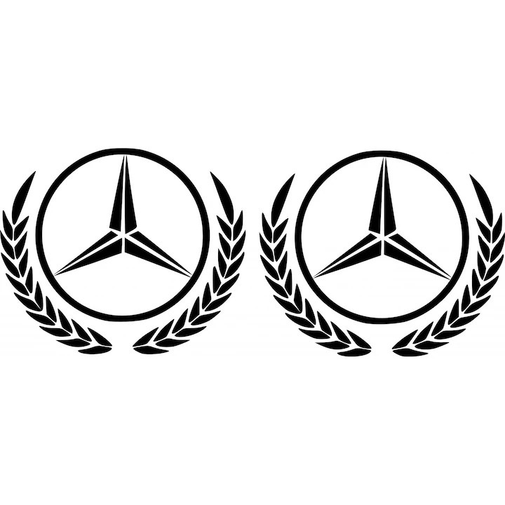 Set sticker auto decorativ Mercedes sprinter, cercuri, 26 cm, alb