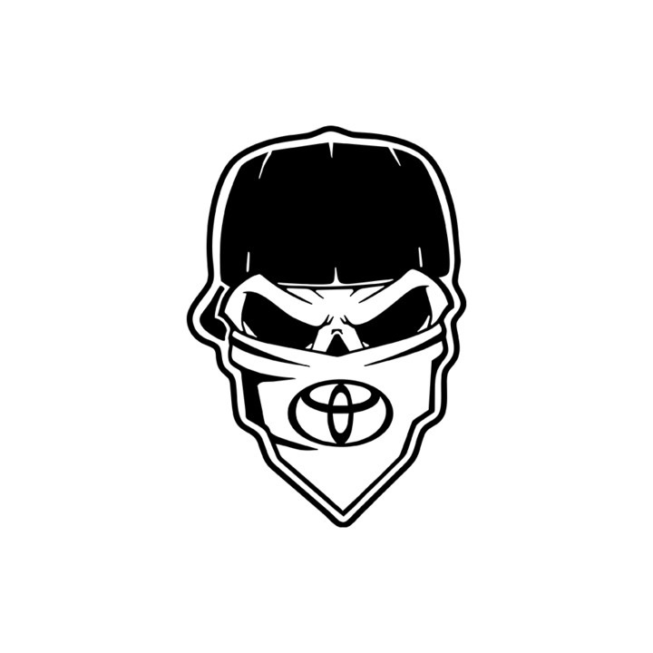 Sticker auto decorativ ''skull gangsta Toyota'', 26 cm, negru