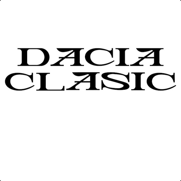 Стикер за кола, декоративен, любител на класическа дачия, 26 см, черен