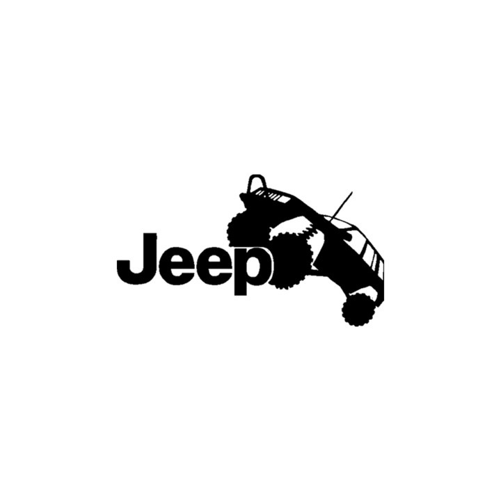 Sticker auto decorativ iubitor jeep, 26 cm, alb