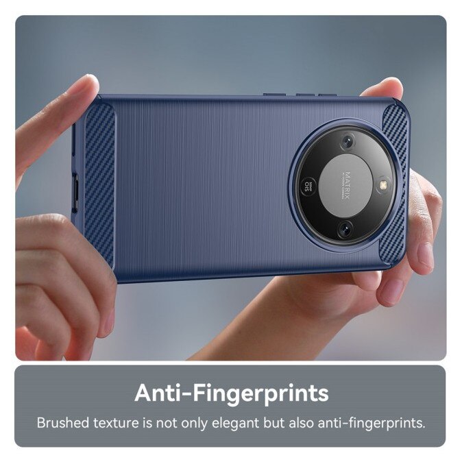Husa Spate Upzz® Carbon Pro, Compatibila Cu Honor Magic8 Lite, Protectie Perfecta, Silicon, Blue