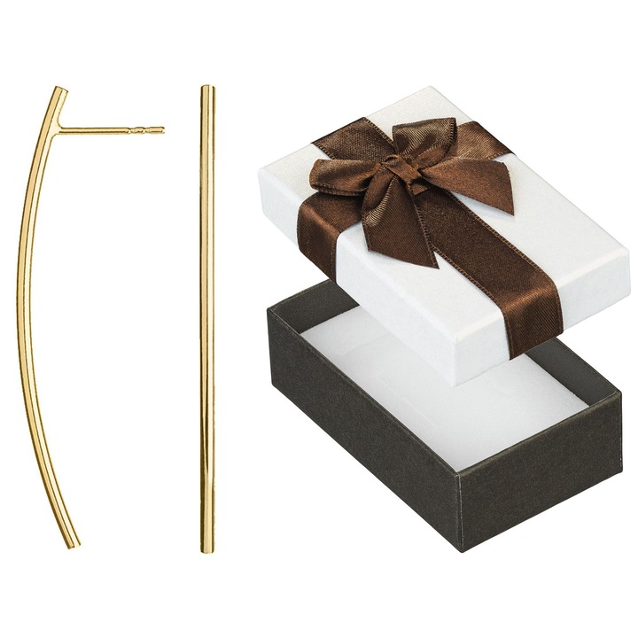 Cercei din argint 925, Siju, design minimalist, 46x2mm, set cu cutie cadou