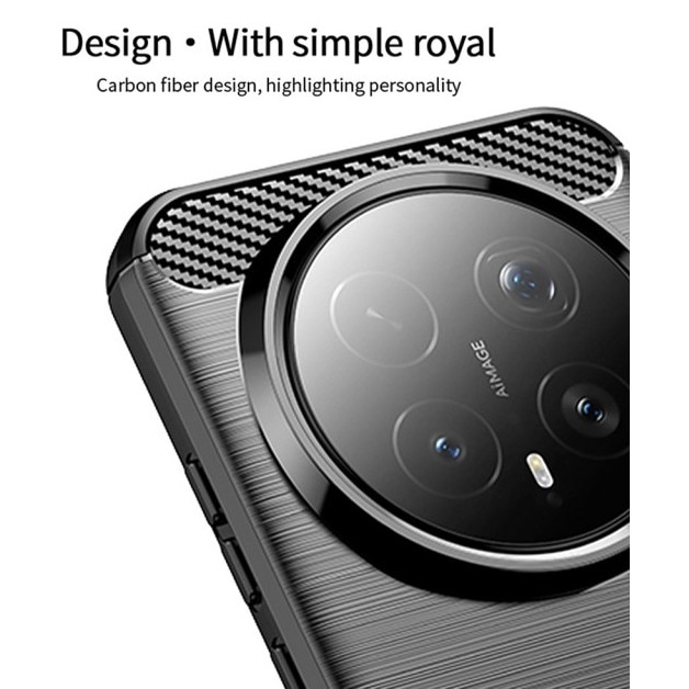 Husa Spate Upzz® Carbon Pro, Compatibila Cu Honor Magic8 PRO, Protectie Perfecta, Silicon, Black