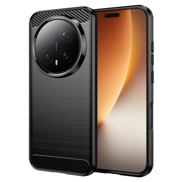 Husa Spate Upzz® Carbon Pro, Compatibila Cu Honor Magic8 PRO, Protectie Perfecta, Silicon, Black