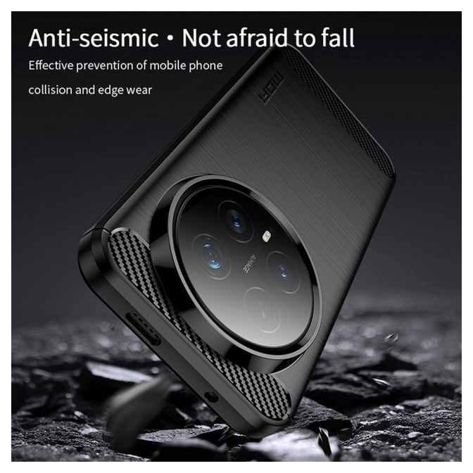 Husa Spate Upzz® Carbon Pro, Compatibila Cu Honor Magic8 PRO, Protectie Perfecta, Silicon, Black