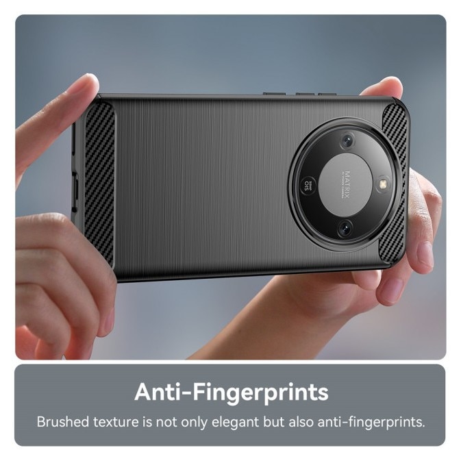 Husa Spate Upzz® Carbon Pro, Compatibila Cu Honor Magic8 Lite, Protectie Perfecta, Silicon, Black
