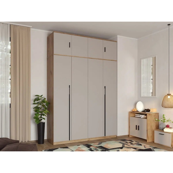 Dulap Inalt 4u, Casmir/Stejar, Siena, L 164 x A 48 x H 240 cm