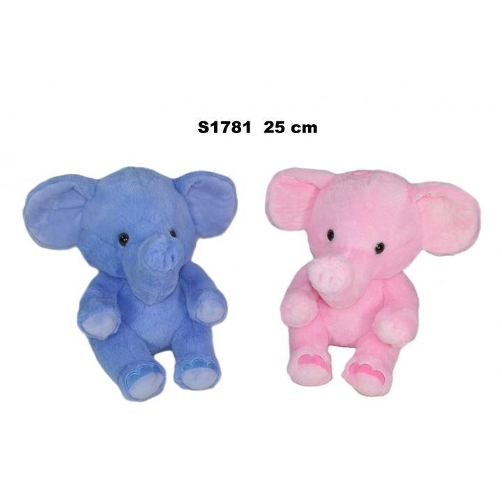 Плюшена играчка, слон, 25см, 2 цвята