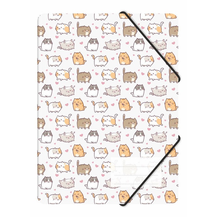 Mapa A4 cu elastic Kittens, PP, multicolor