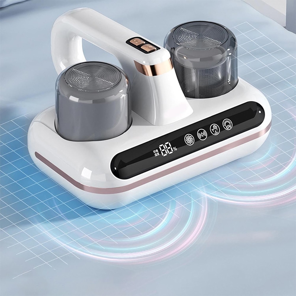 Aspirator anti-acarieni Juksun, 4-in-1, filtru HEPA 99.97%, alb, 15x23cm