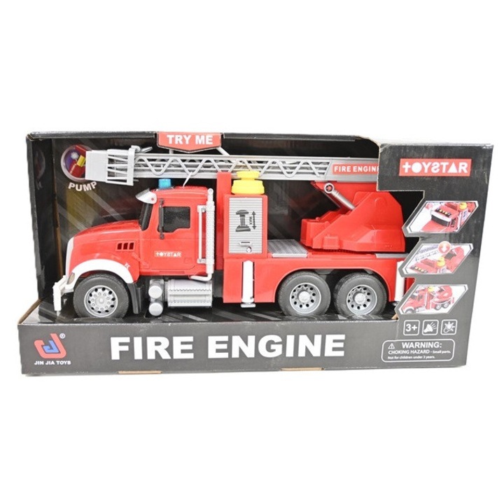 Tűzoltóautó hang- és fényeffektusokkal, többszínű, 3 év+