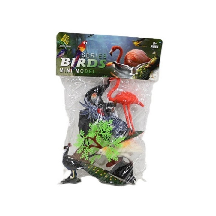 Комплект фигурки птици, 7 модела, реалистични детайли, пластмаса