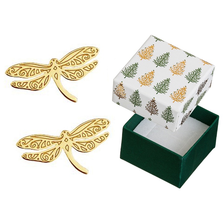 Cercei dama, Siju, libelula, auriu