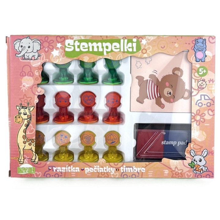 Set stampile colorate pentru copii, Dromader, 13 modele, 5+ ani