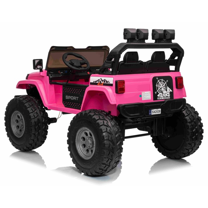 Masina Extreme Sport 4x4, roz, 2 locuri, 2x200W, 12V, dimensiuni 114x128x86cm
