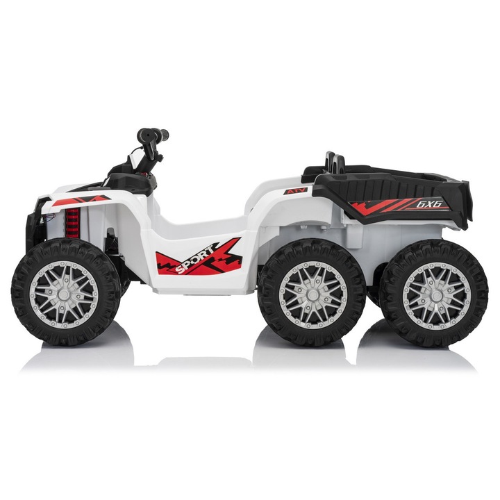 Vehicul Quad Sport TX ATV, alb, 4x35W, 3 viteze, dimensiuni 122x59x56cm, greutate 18kg