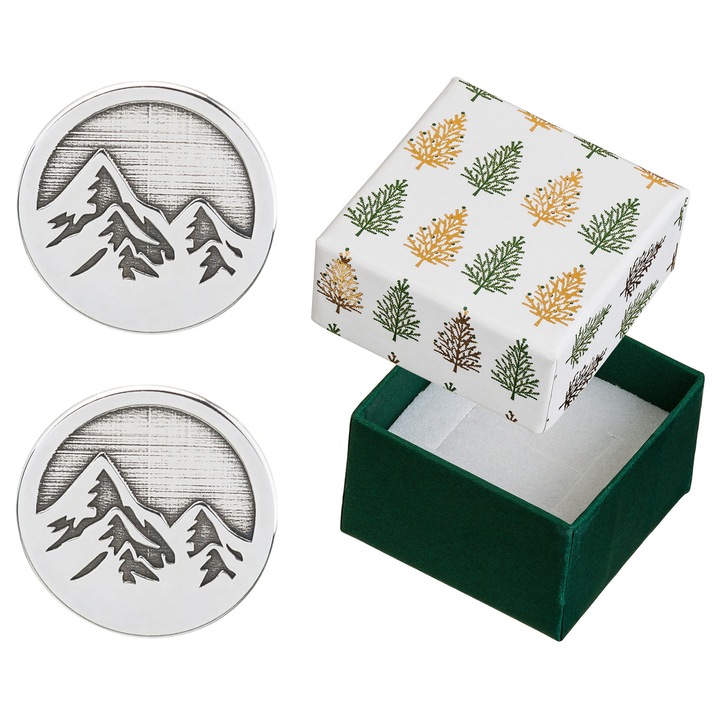 Cercei argintii oxidati Siju, model P1K681, 8mm