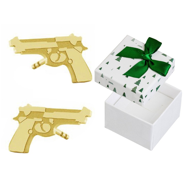 Cercei dama, Siju, argint, auriu, set cu cutie cadou, 7x10mm