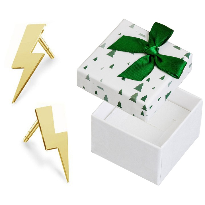 Cercei dama, Siju, argint, auriu, set cu cutie cadou