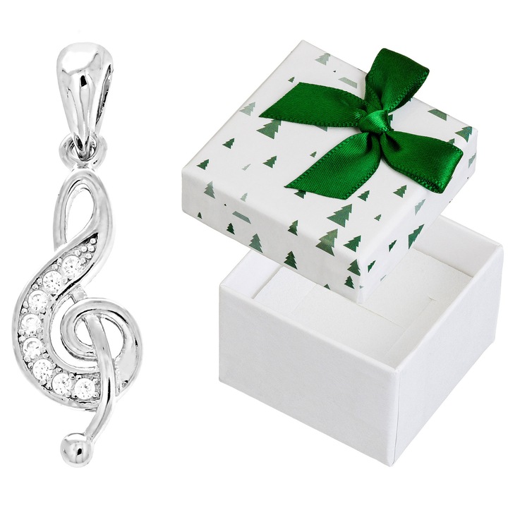 Pandantiv dama, Siju, argint, 26x9mm, set cu cutie de cadou